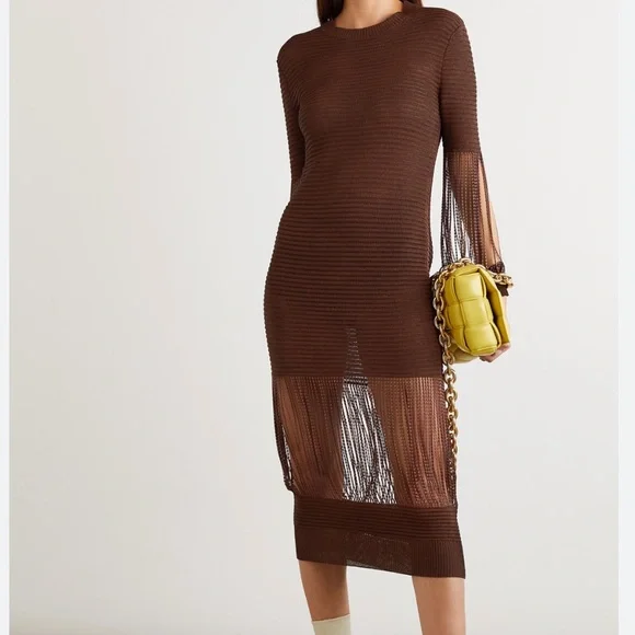chinese dress ladies 08 Bottega Veneta Leather & Silk Dress | S